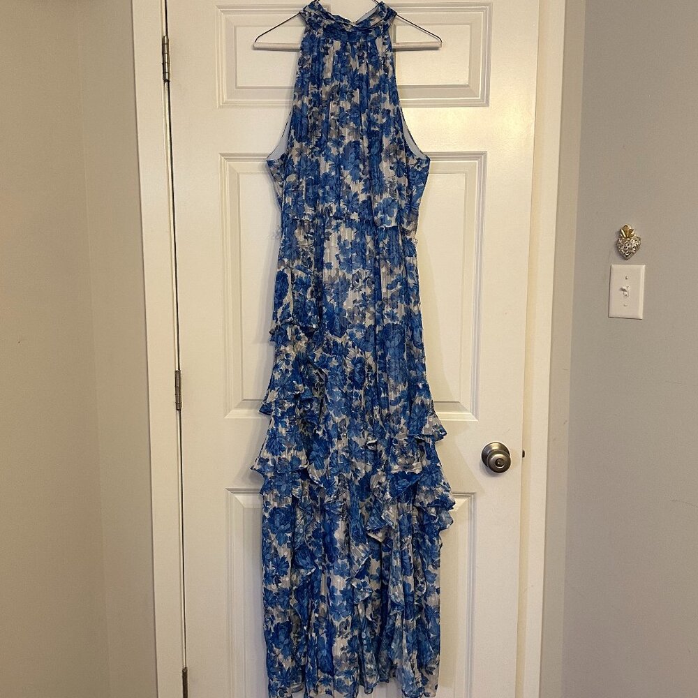 Alex Marie Nina Floral Halter A-Line Sleeveless Maxi Dress